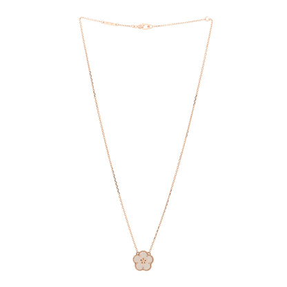 Van Cleef & Arpels 18K Rose Gold Mother Of Pearl Lucky Spring Plum Blossom Necklace 3 of 5