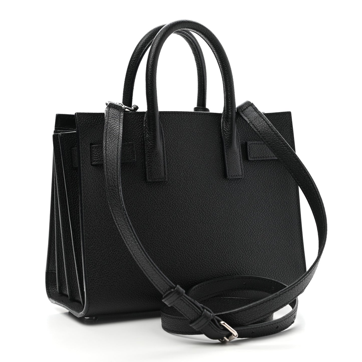 Grained Calfskin Nano Sac De Jour Black
