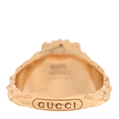 Gucci 18K Yellow Gold Diamond Amethyst Lion Head Ring 50 5.25 3 of 4