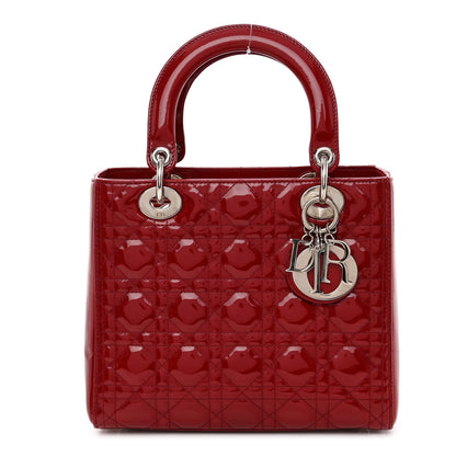 Christian Dior Patent Cannage Medium Lady Dior Red 1 of 9