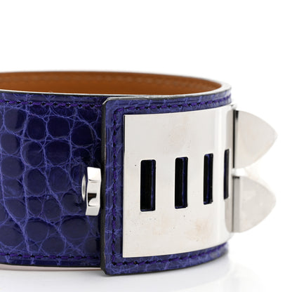 Hermes Shiny Alligator Collier De Chien CDC Bracelet S Bleu Electrique 7 of 8