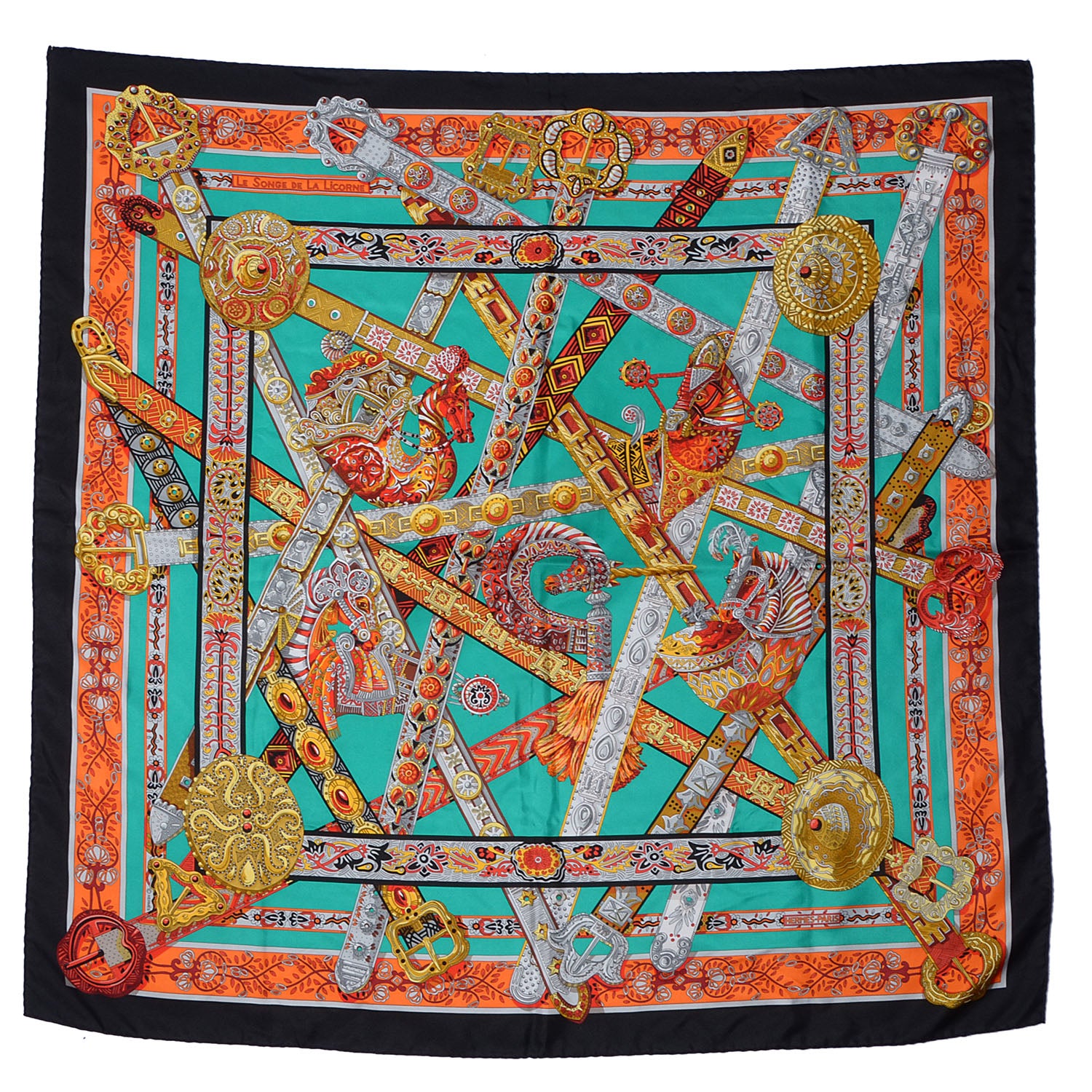 Hermes Silk Le Songe De La Licorne Scarf 90 2 of 6