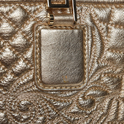 Versace Metallic Nappa Barocco Quilted Vanitas Tote Gold 9 of 10