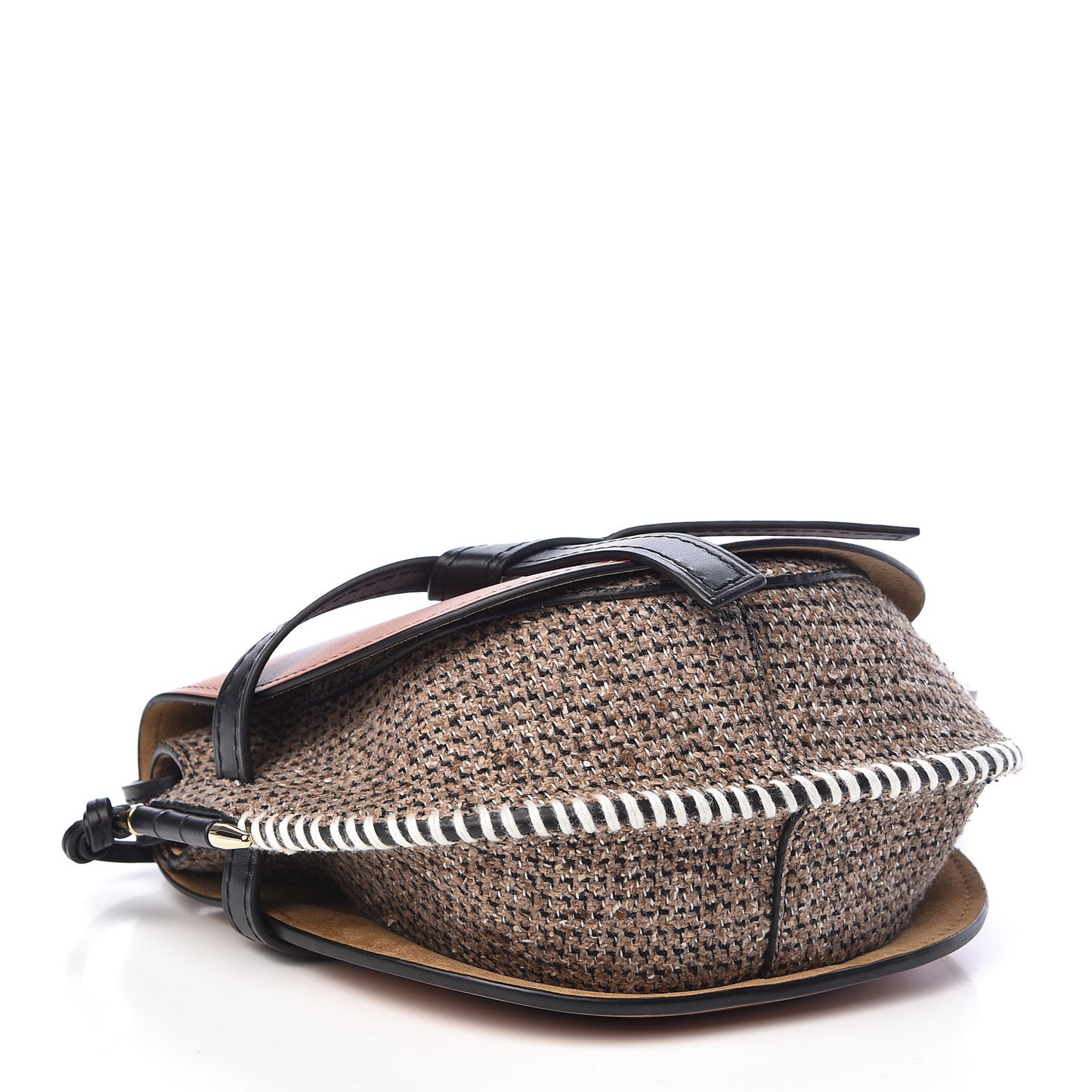 Calfskin Tweed Small Gate Crossbody Bag Tan
