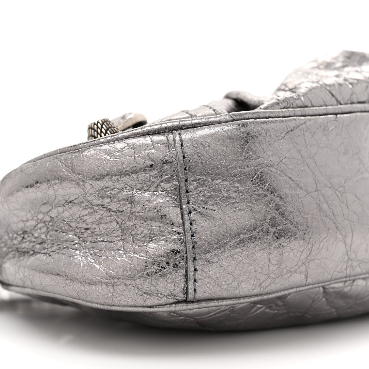Balenciaga Metallic Agneau Arena Le Cagole Shoulder Bag XS Silver 9 of 13