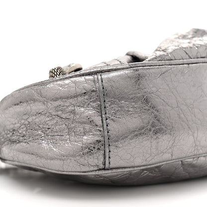 Balenciaga Metallic Agneau Arena Le Cagole Shoulder Bag XS Silver 9 of 13