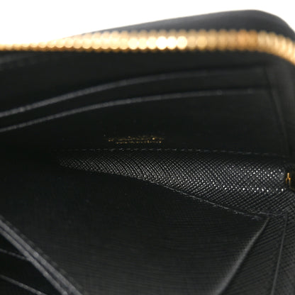Prada Saffiano Small Triangle Wallet Black 5 of 7