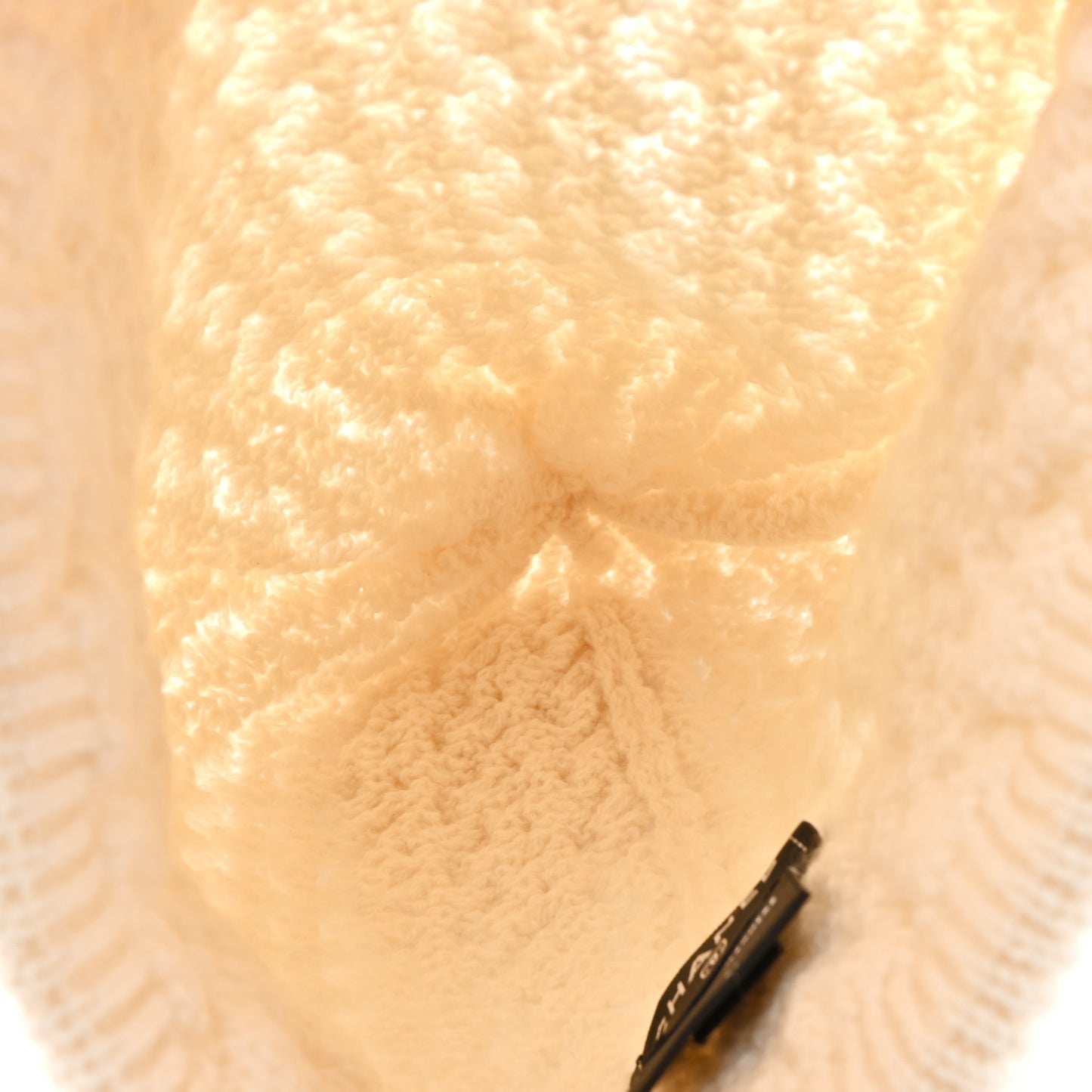 Cashmere CC Beanie Hat Ivory Black