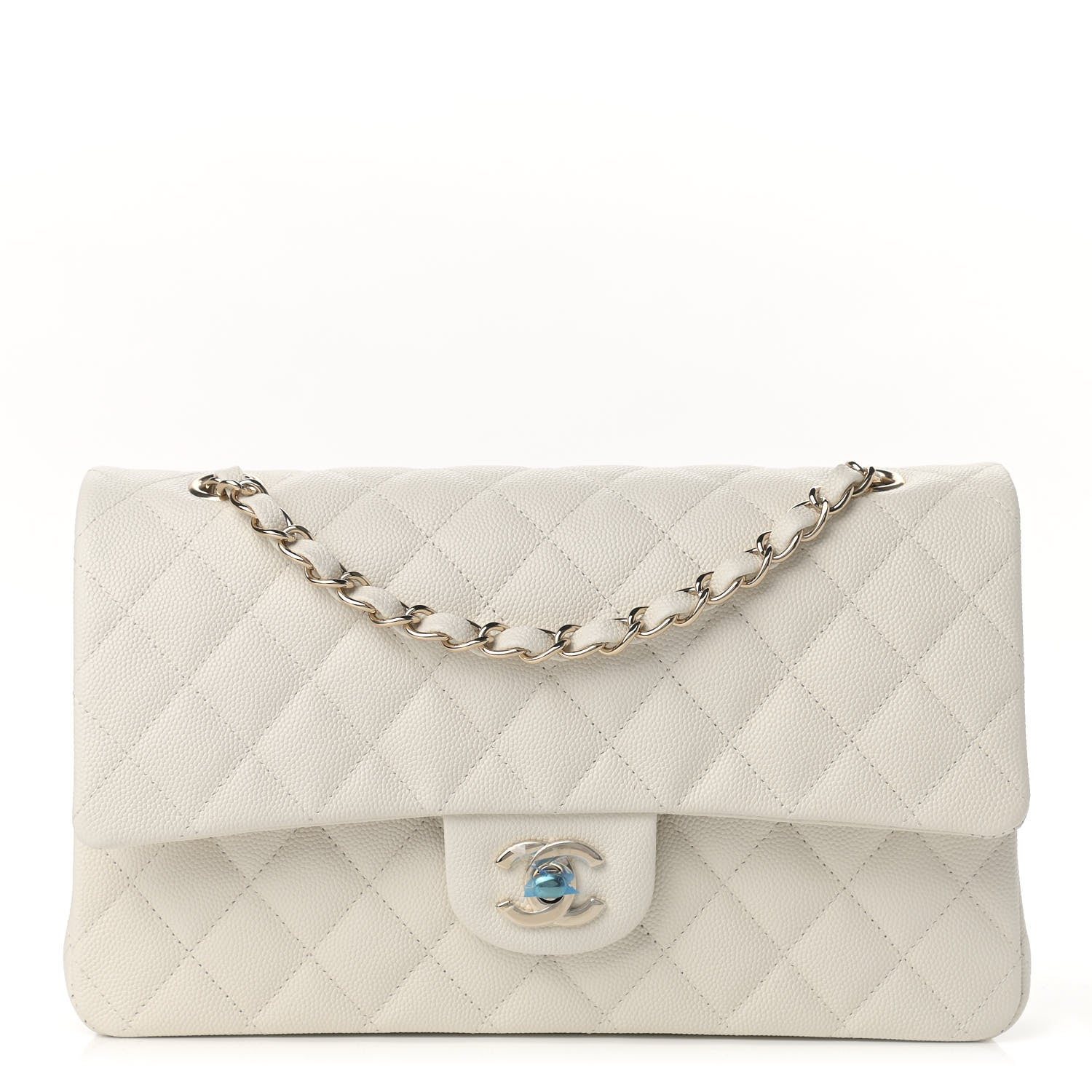 Chanel Caviar Quilted Medium Double Flap White 1 of 10