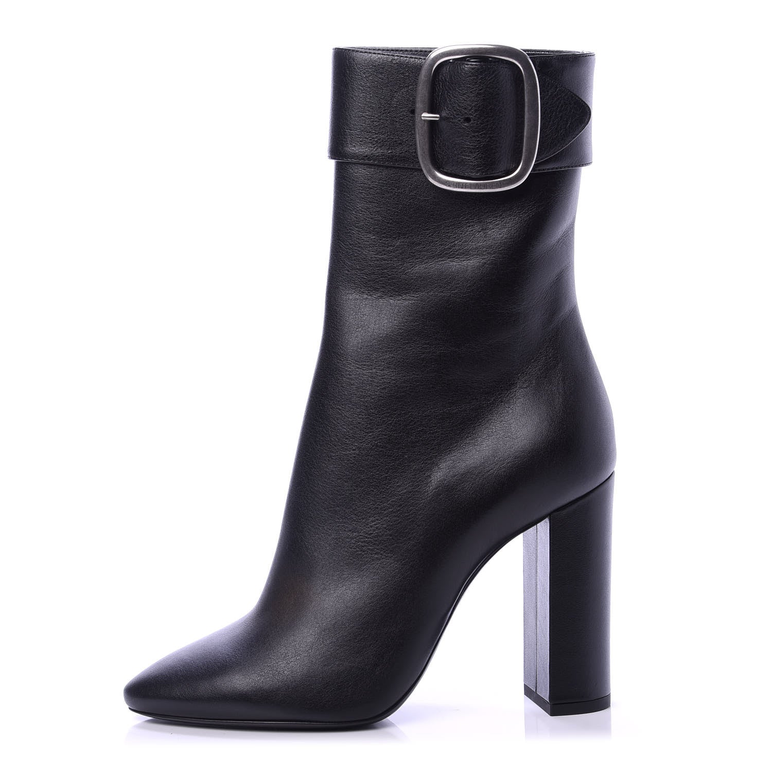 Saint Laurent Calfskin Joplin Buckle Booties 39 Black 1 of 11