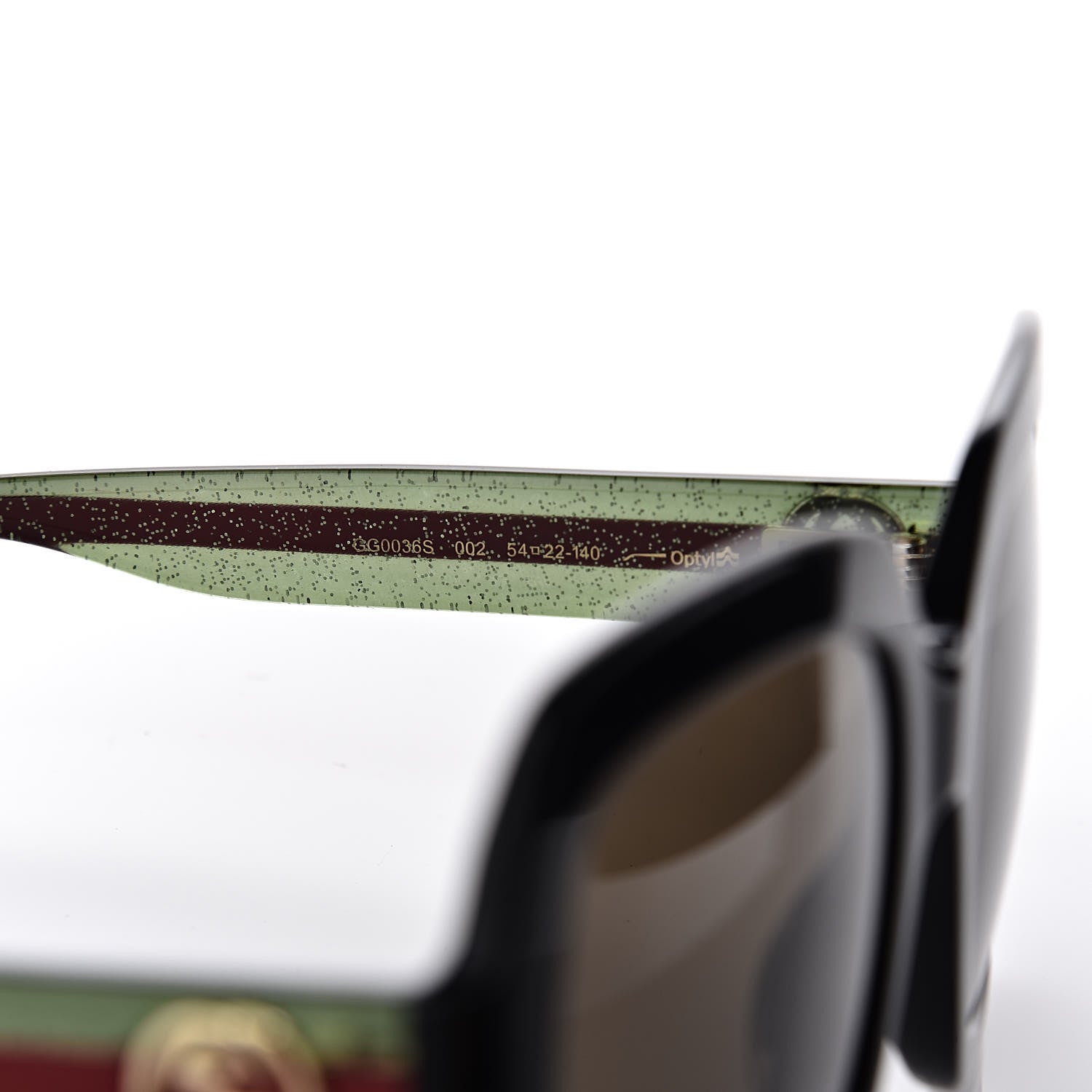 Gucci Oversize Square Web GG 0036S Sunglasses Black 5 of 8