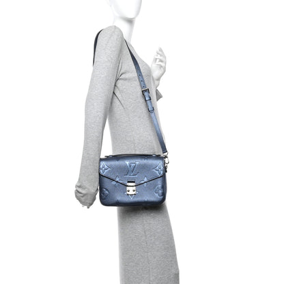 Louis Vuitton Metallic Empreinte Monogram Giant Pochette Metis Navy Nacre 2 of 9
