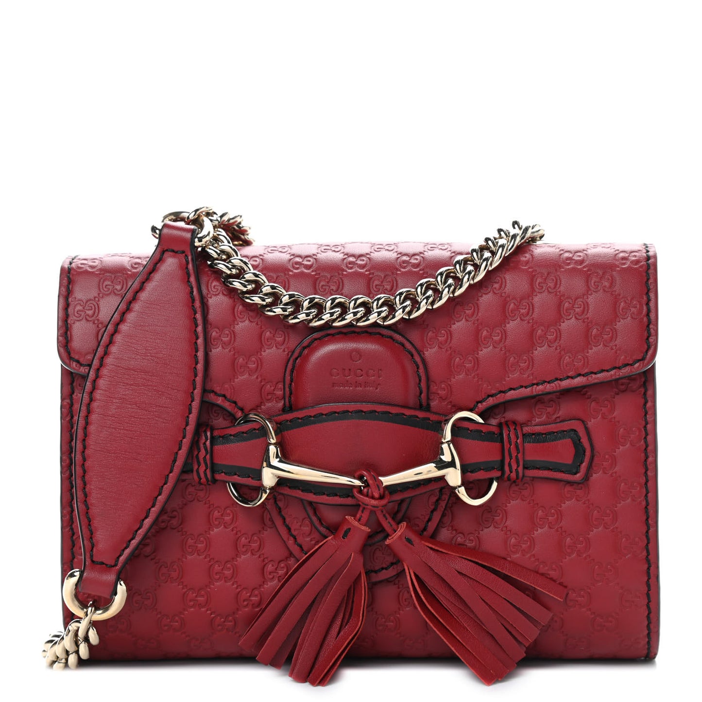 Soft Microguccissima Mini Emily Chain Shoulder Bag Rosso