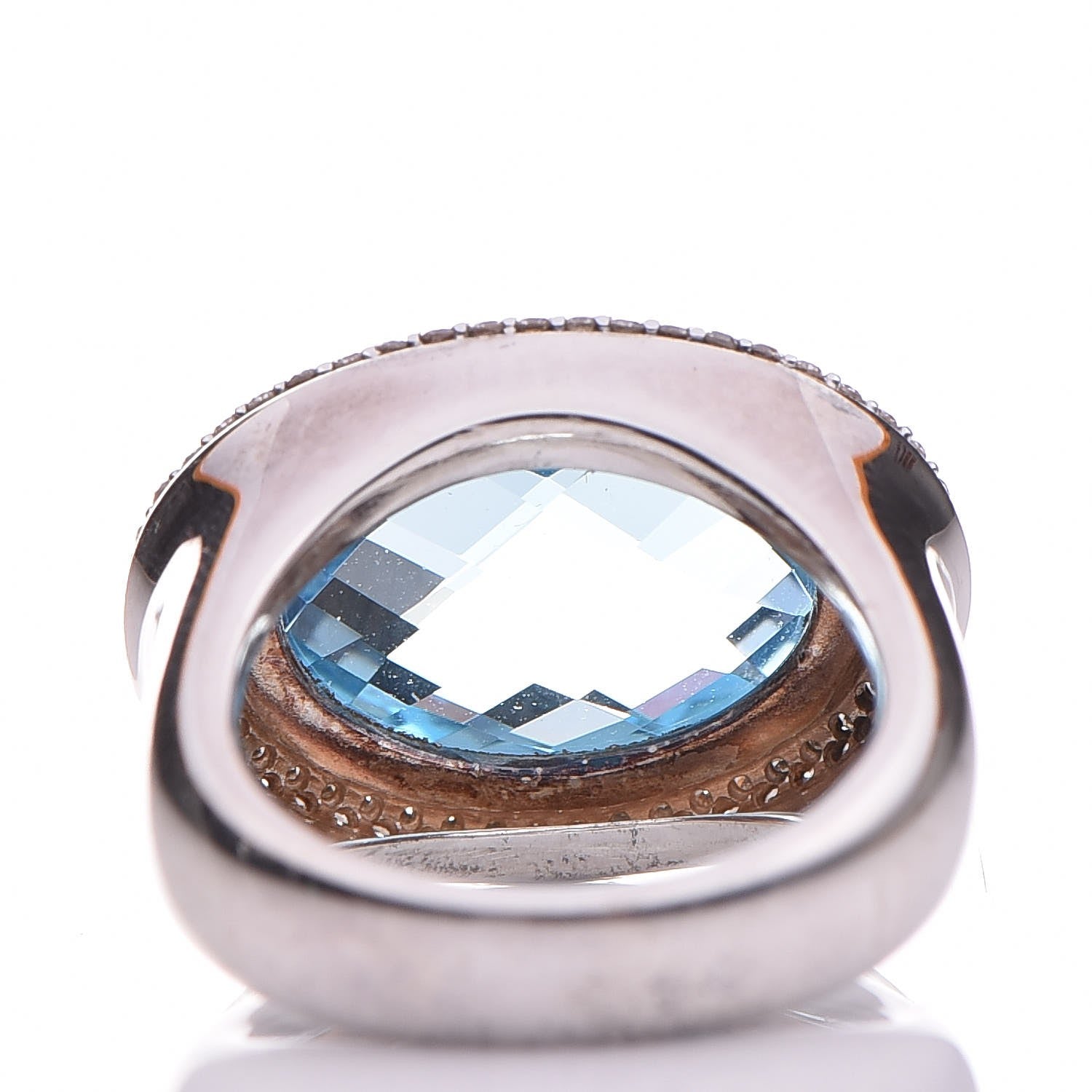 David Yurman Sterling Silver Diamond Blue Topaz 18mm Signature Oval Ring 52 6 4 of 6