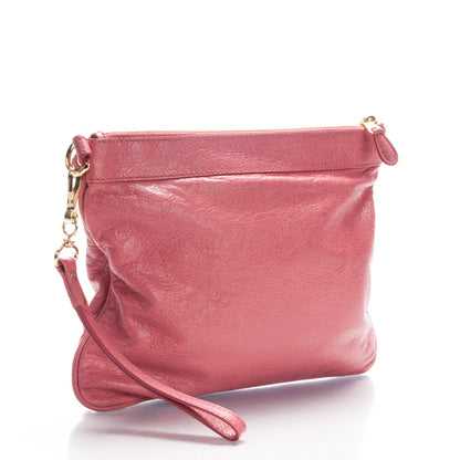 Balenciaga Agneau Giant 12 Gold Hardware Flat Handle Clutch Rose Bonbon 3 of 7