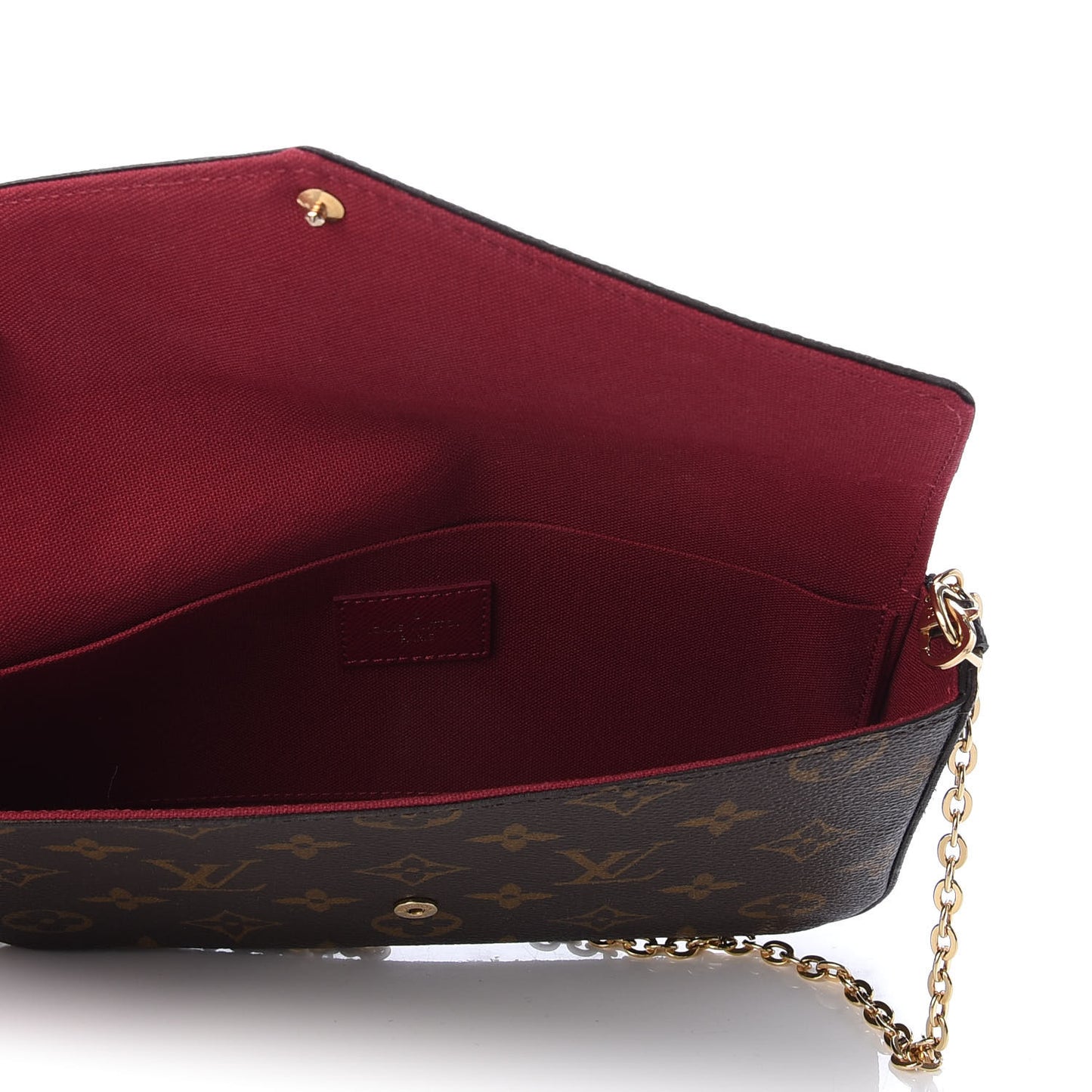 Monogram Pochette Felicie Chain Wallet Fuchsia