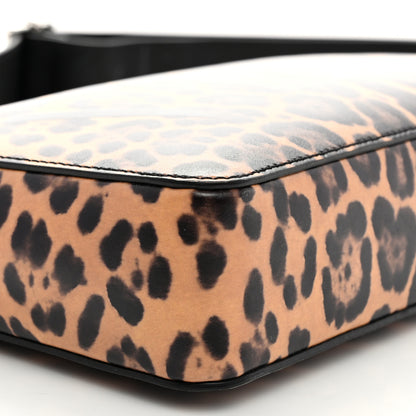 Valentino Garavani Calfskin Leopard VLTN Print Logo Crossbody Bag Tan Brown 8 of 9