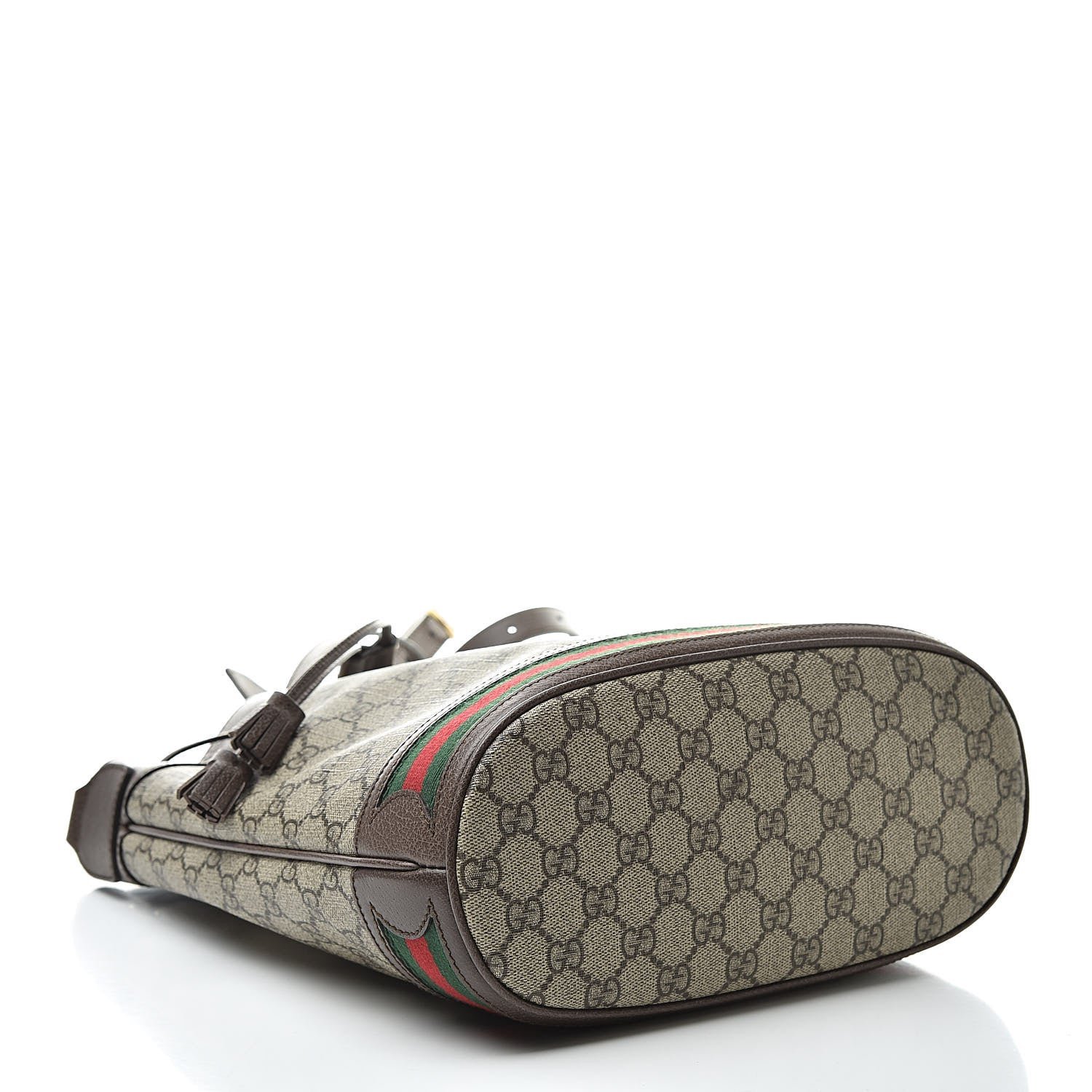 Gucci GG Supreme Monogram Web Ophidia Bucket Bag Brown 4 of 10