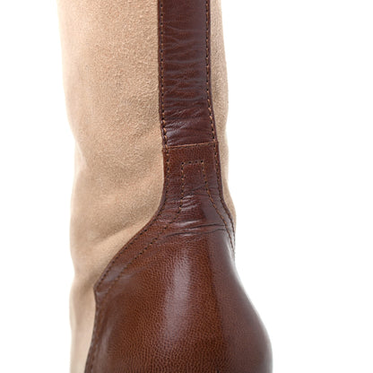 Hermes Suede Wedge Boots 37.5 Brown 10 of 16