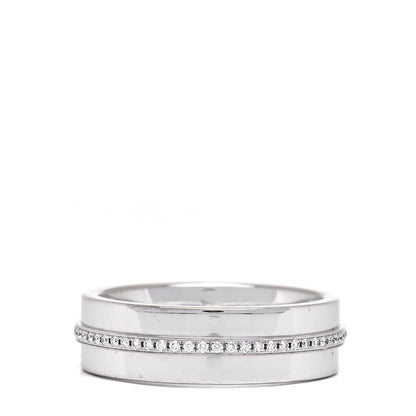Tiffany 18K White Gold Diamond Wide T Two Ring 49 5 3 of 5