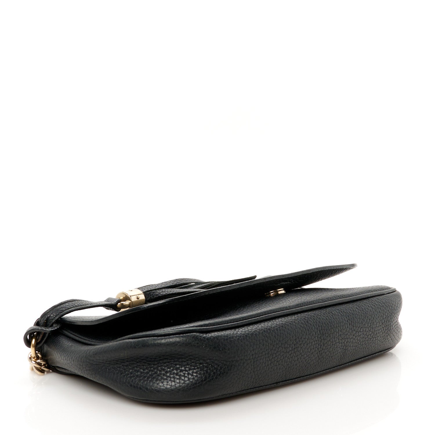 Gucci Pebbled Calfskin Medium Soho Flap Crossbody Black 4 of 11