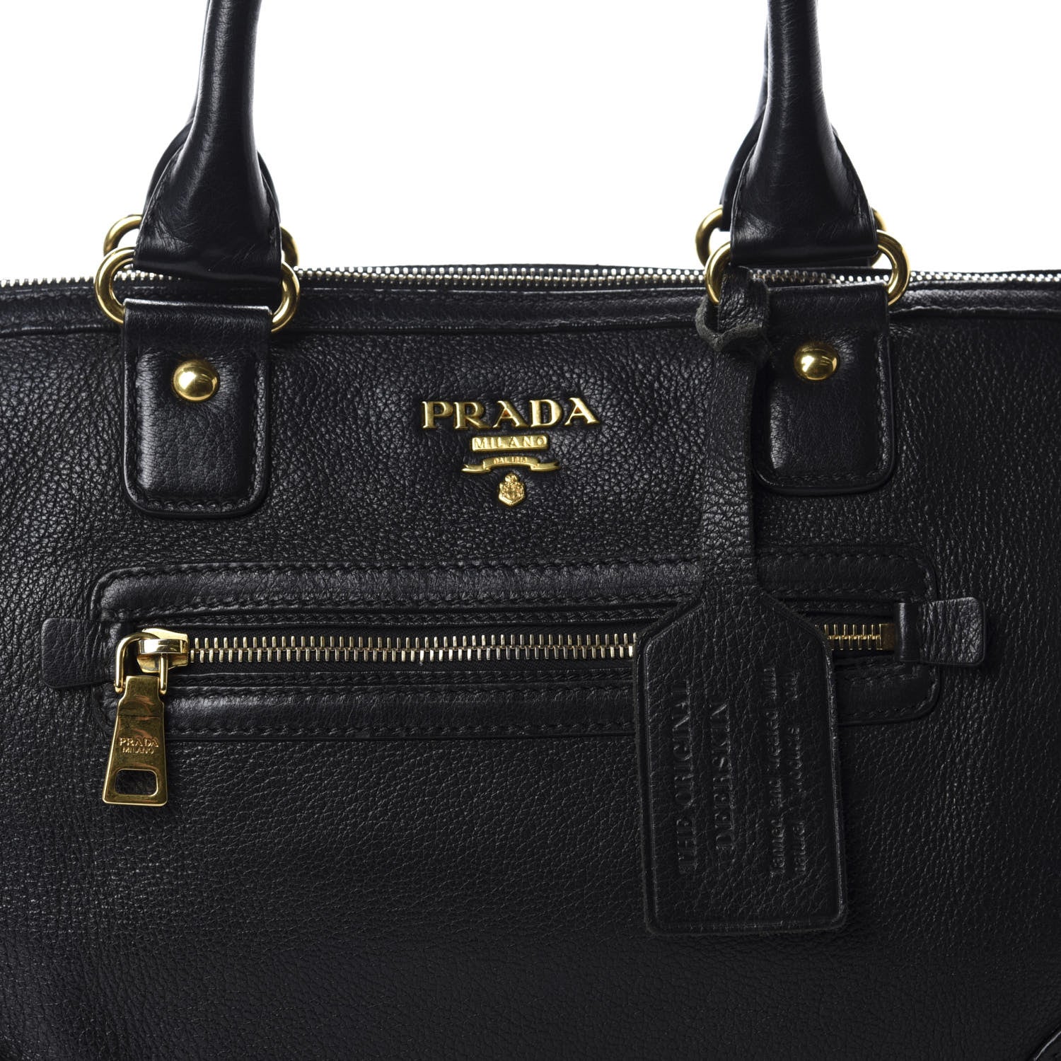 Prada Vitello Daino Shopping Satchel Black 13 of 13