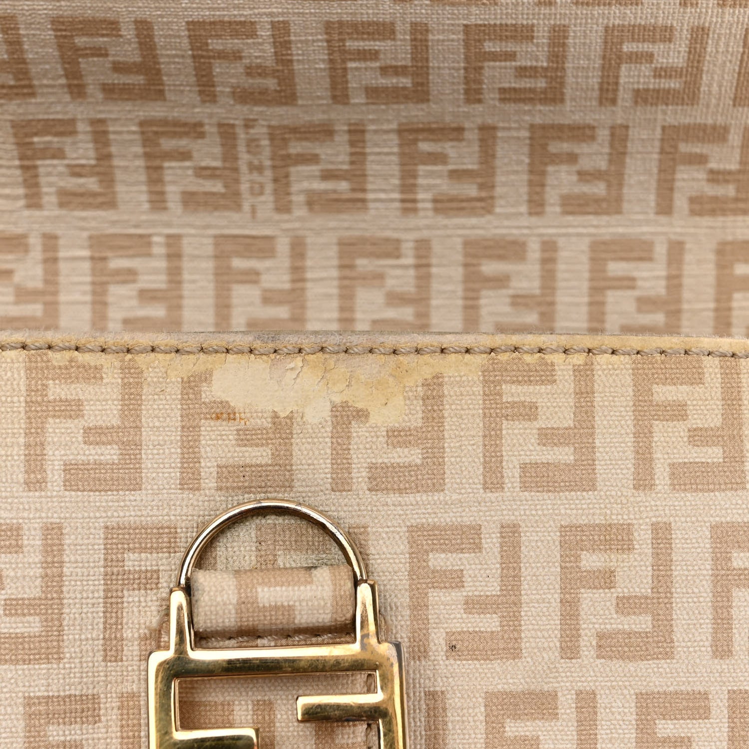 Fendi Zucchino Spalmati Forever Tote Crema Ecru 14 of 17