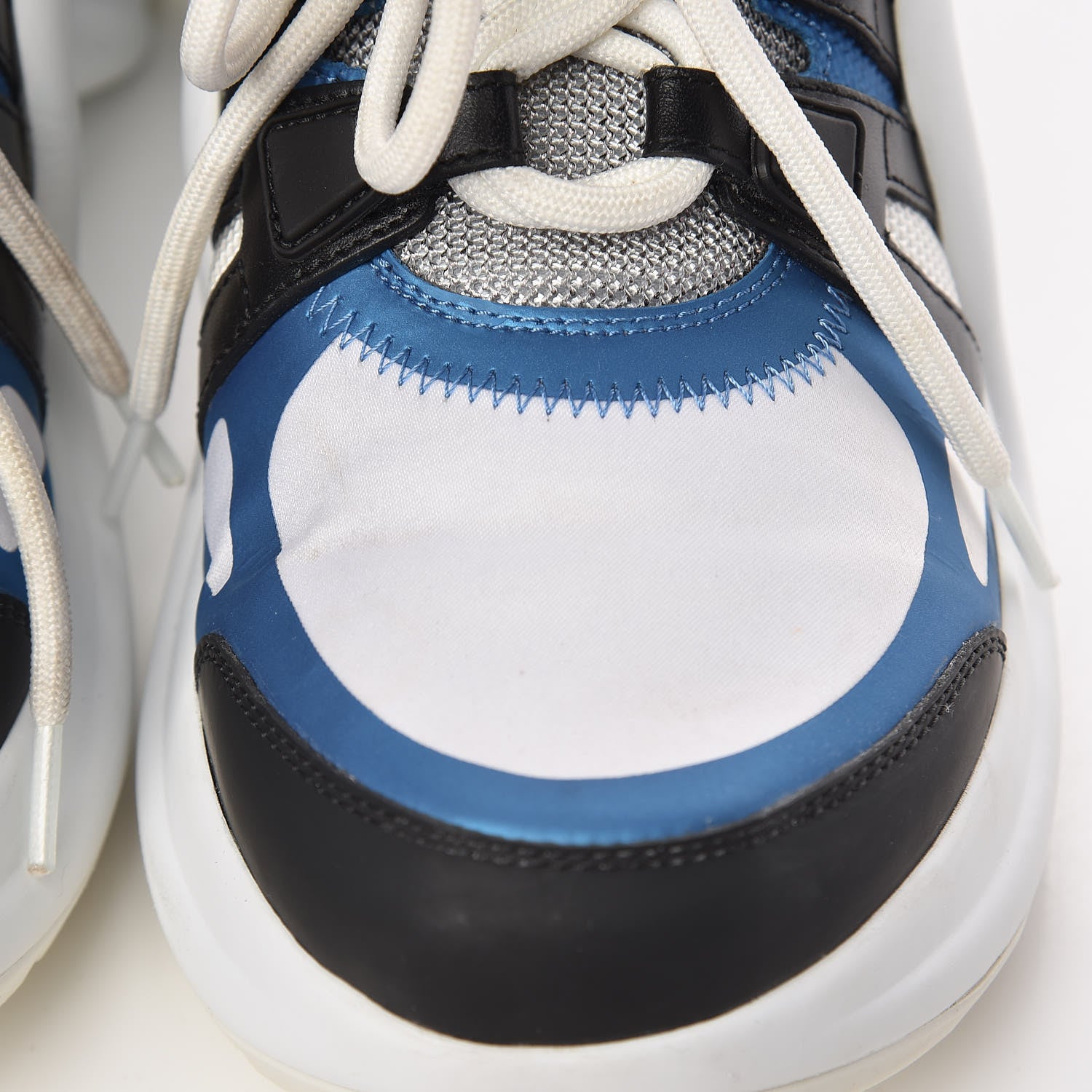 Louis Vuitton Calfskin Technical Nylon LV Archlight Sneakers 38 Blue Black Gris 17 of 17