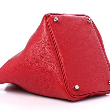 Hermes Taurillon Clemence Picotin Lock 18 PM Rouge Casaque 8 of 10