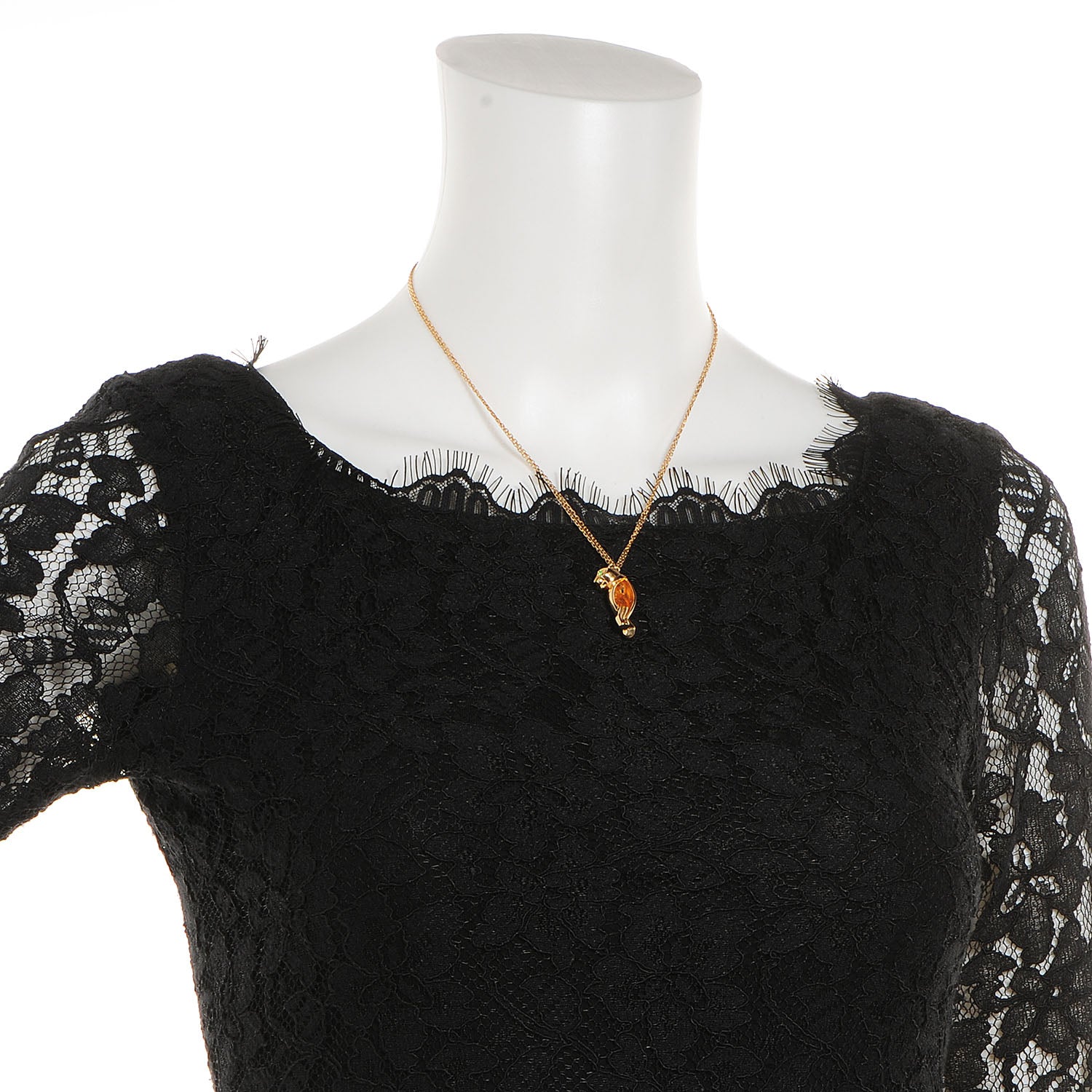 Cartier 18k Yellow Gold Tsavorite Onyx Panthere de Necklace 2 of 9
