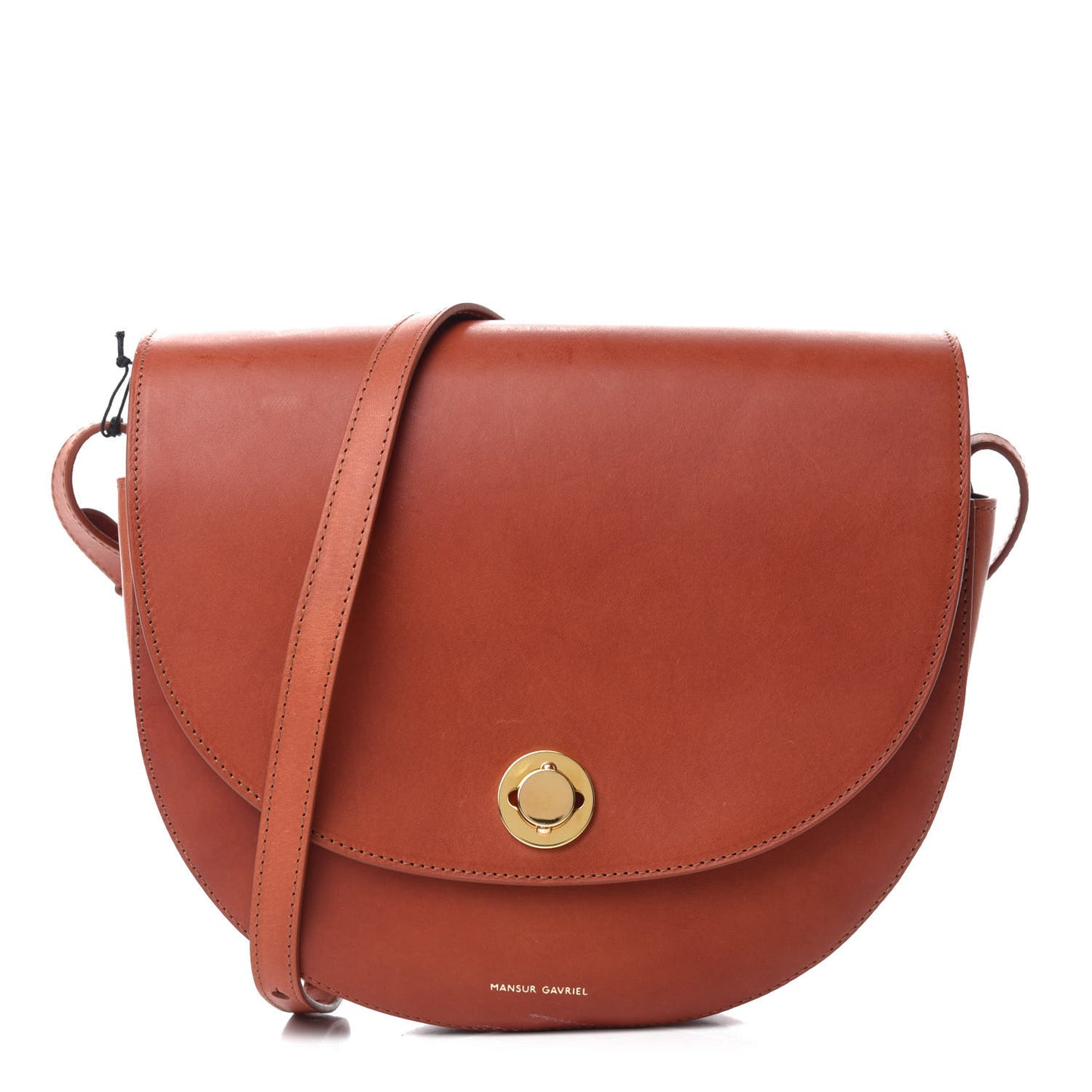 Vegetable Tanned Saddle Crossbody Bag Brandy