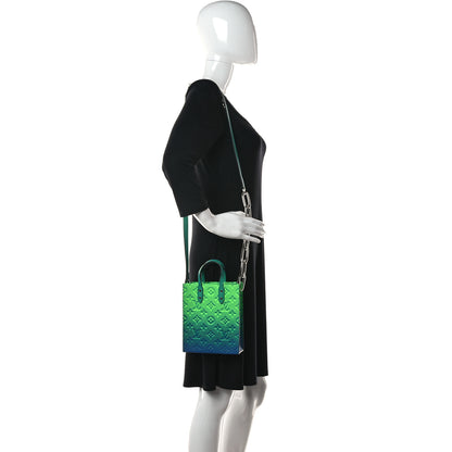 Louis Vuitton Taurillon Illusion Sac Plat XS Bleu Vert 2 of 9