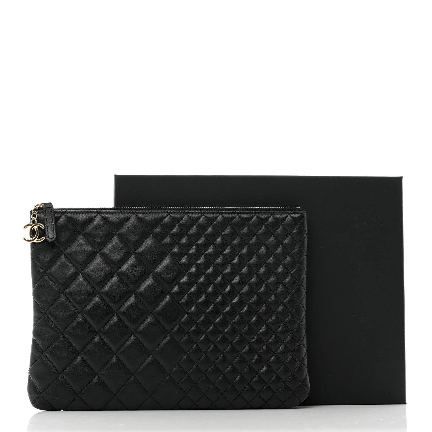 Chanel Lambskin Bi Quilted Medium Cosmetic Case Black 10 of 10