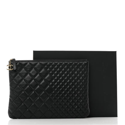 Chanel Lambskin Bi Quilted Medium Cosmetic Case Black 10 of 10