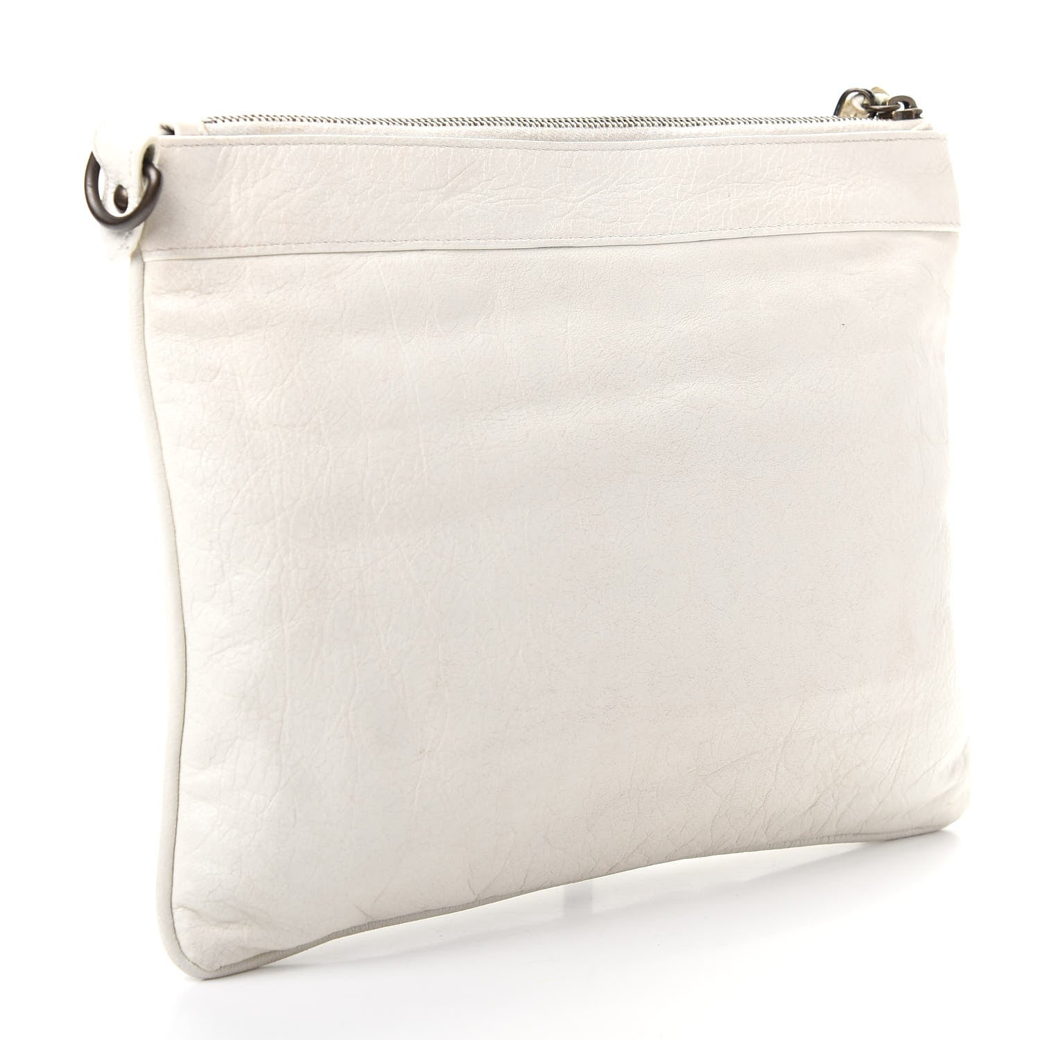 Balenciaga Agneau Classic Hardware Flat Handle Clutch White 3 of 7