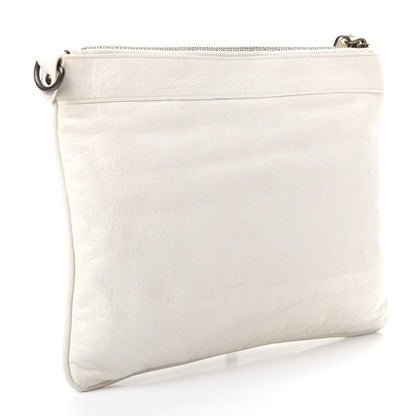Balenciaga Agneau Classic Hardware Flat Handle Clutch White 3 of 7