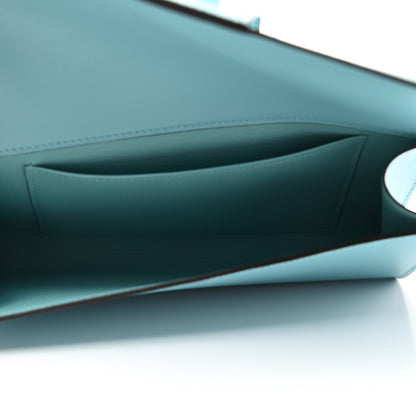 Hermes Tadelakt Medor 23 Clutch Bleu Atoll 4 of 10