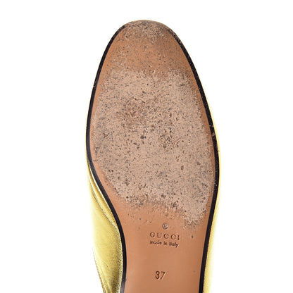 Gucci Metallic Nappa Womens Princetown Slippers 37 Gold 9 of 18