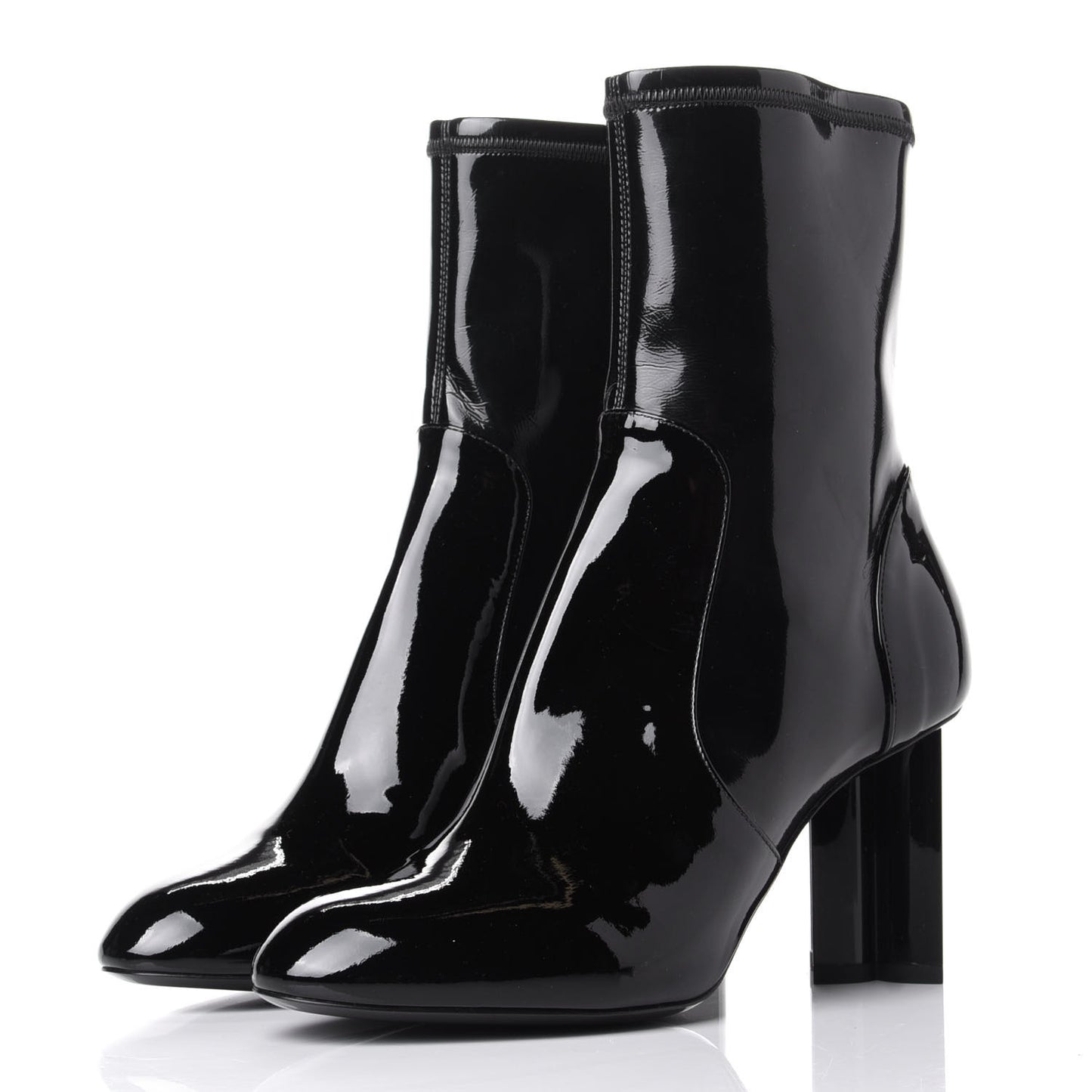 Patent Silhouette Ankle Boots 37.5 Black