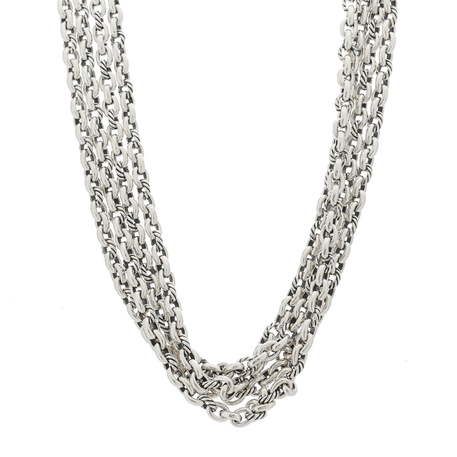 David Yurman Sterling Silver Cable Link Chain Necklace 72" 1 of 4