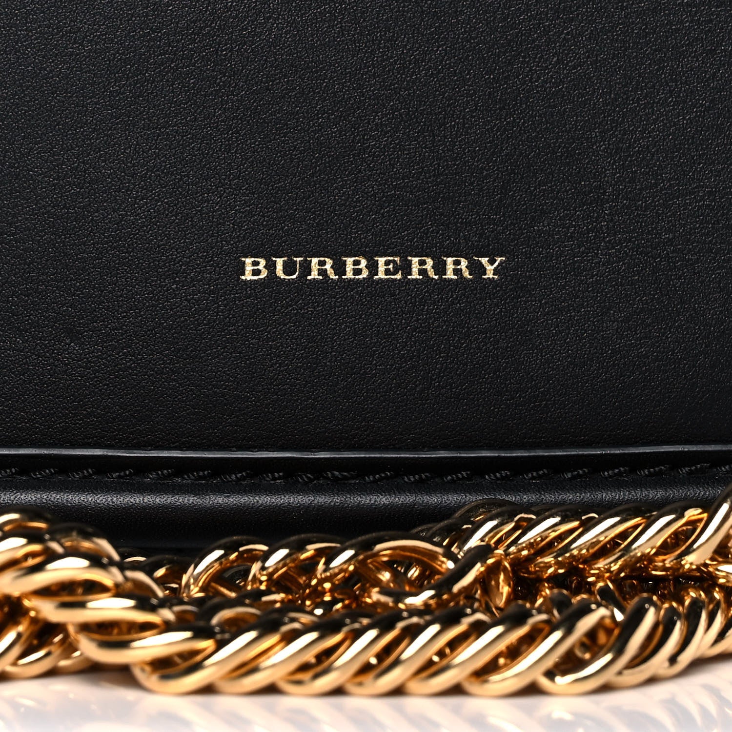 Burberry Soft Calfskin Link Flap Crossbody Black 7 of 12