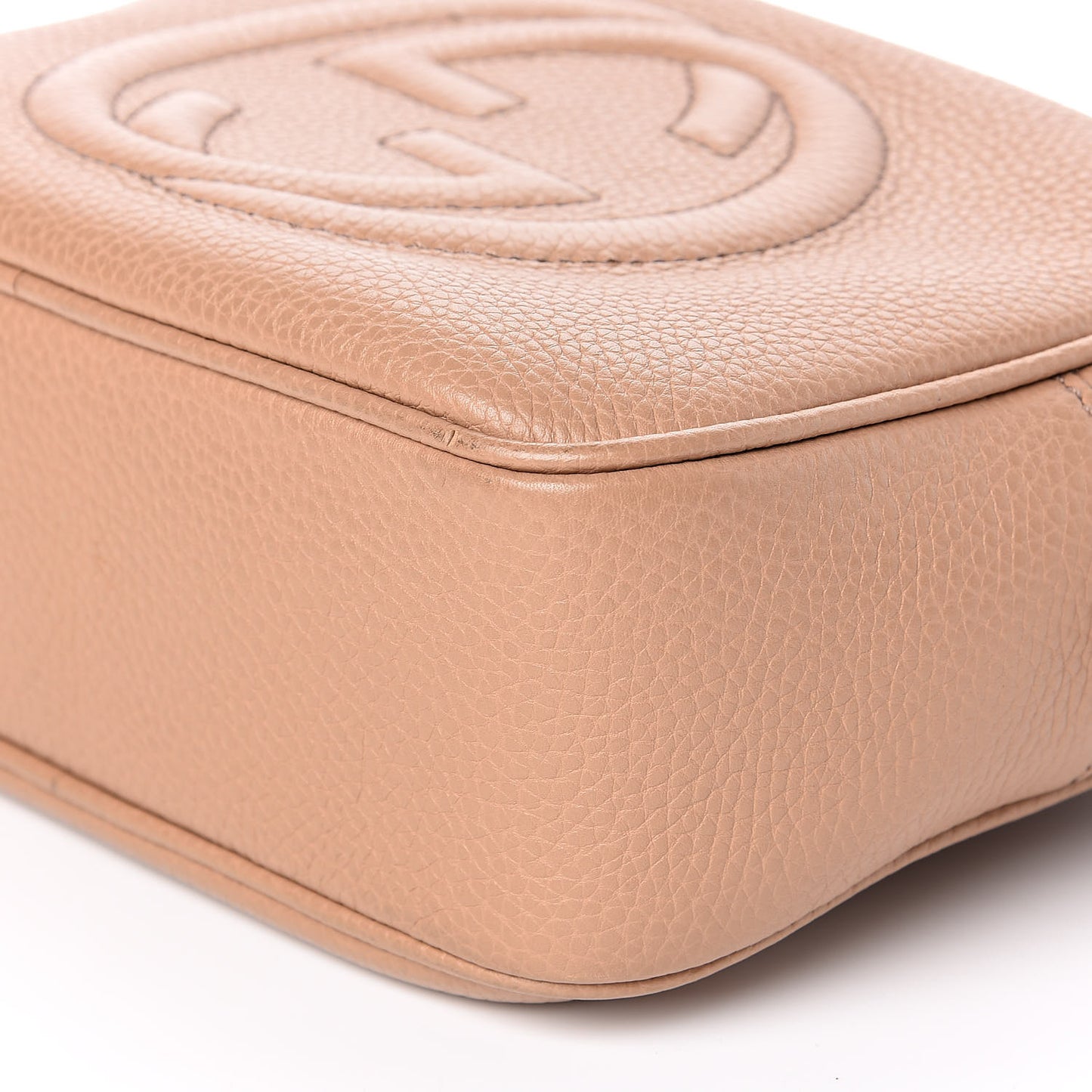 Pebbled Calfskin Small Soho Disco Bag Rose Beige