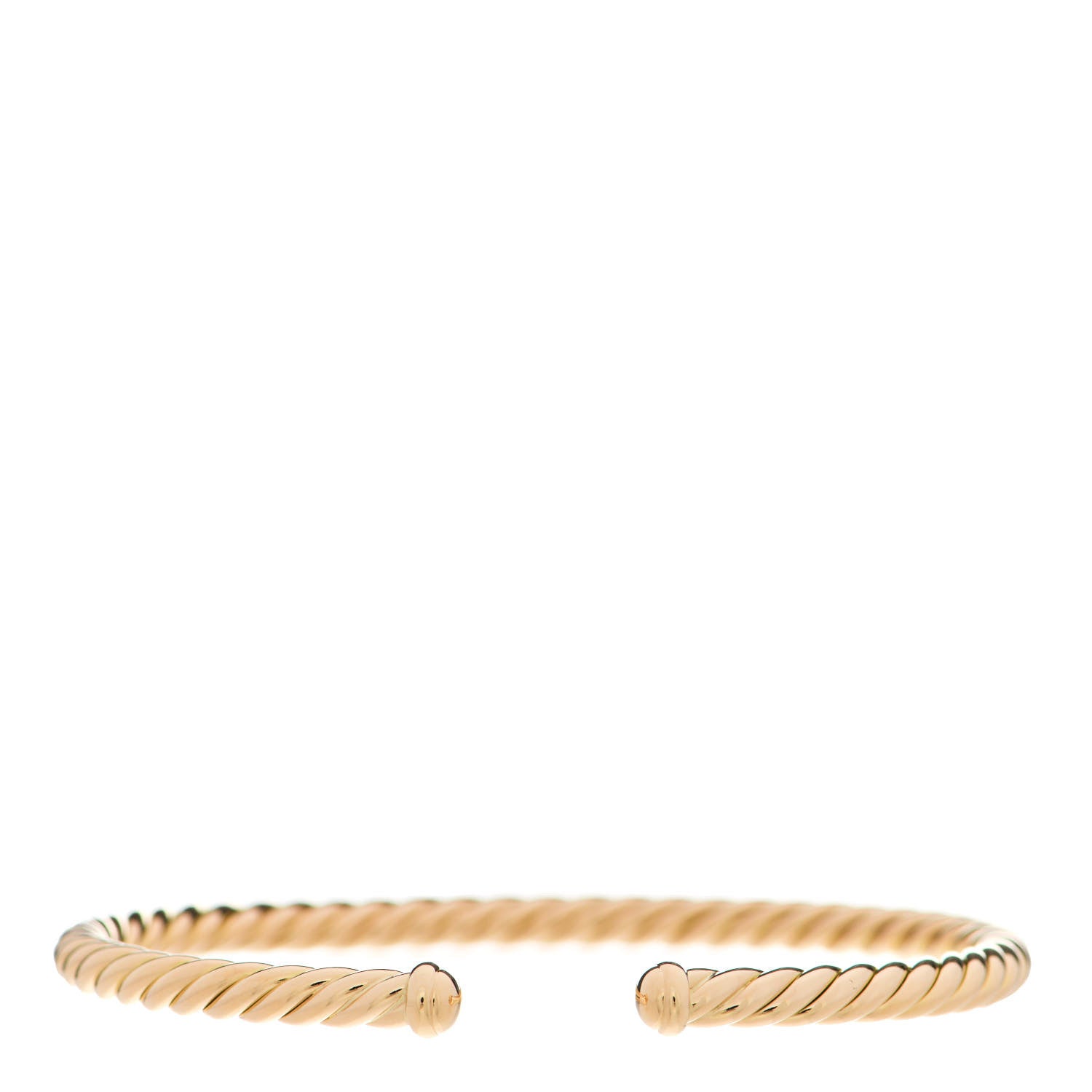David Yurman 18K Yellow Gold 4mm Cablespira Bracelet 1 of 5