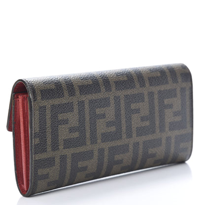 Fendi Zucca Spalmati Vitello Elite Simply Continental Wallet Tobacco Mattone 3 of 10