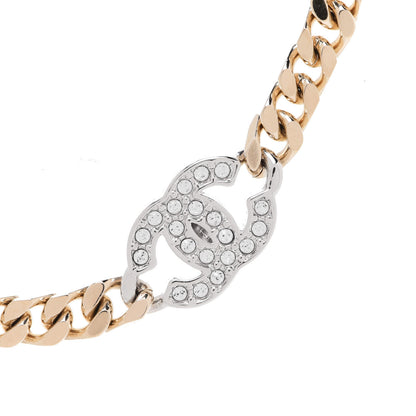 Chanel Crystal Chain CC Link Choker Gold Silver 4 of 6