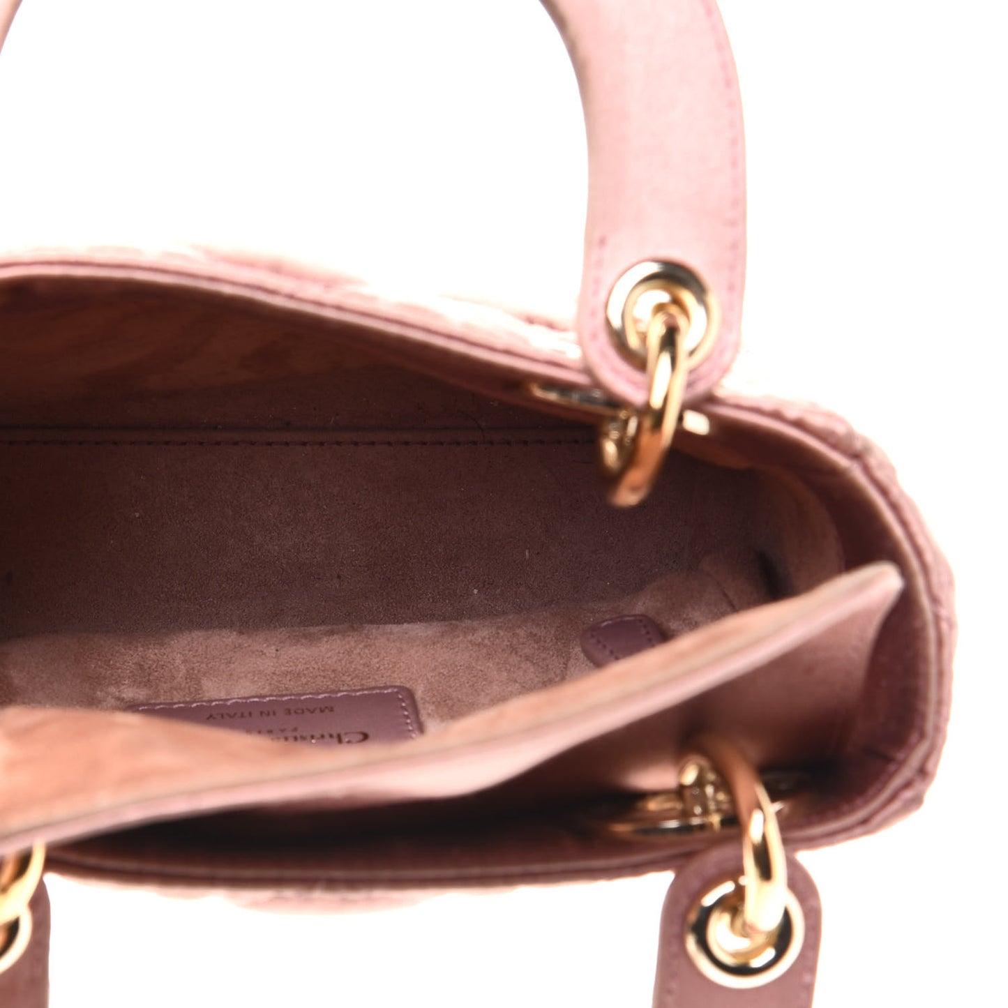 Satin Swarovski Crystal Cannage Mini Lady Dior Pink