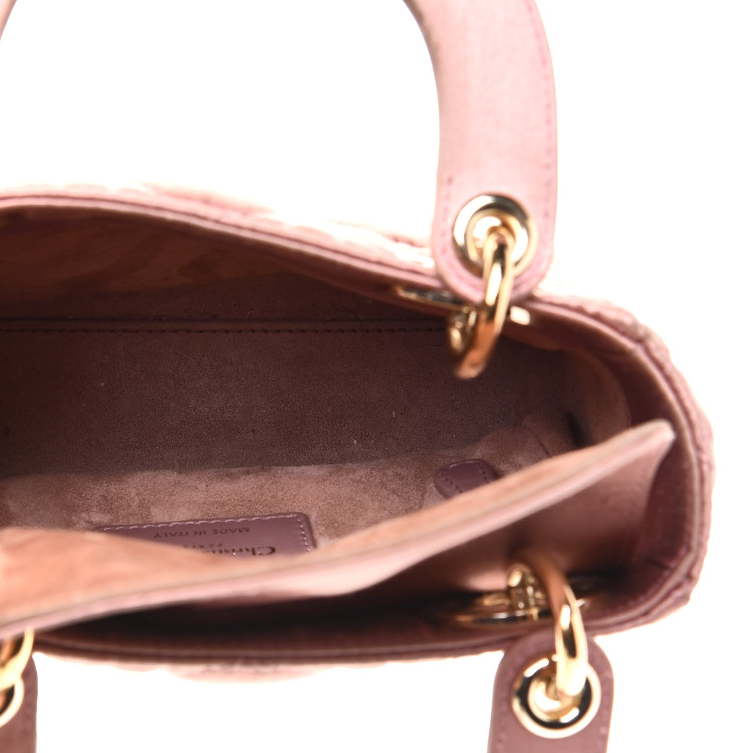 Christian Dior Satin Swarovski Crystal Cannage Mini Lady Dior Pink 7 of 13