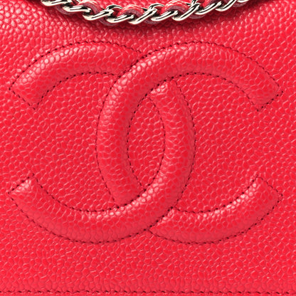 Chanel Caviar Timeless CC Wallet On Chain WOC Red 8 of 10