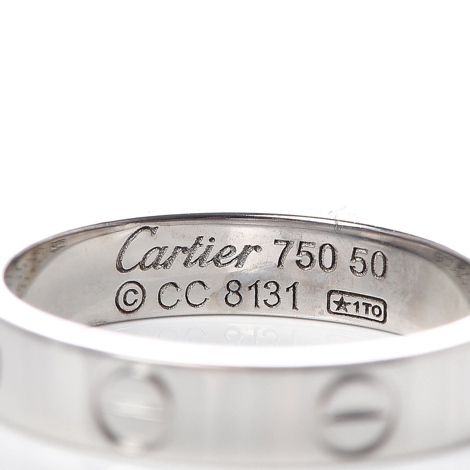 Cartier 18K White Gold 3.5mm LOVE Wedding Band Ring 50 5.25 4 of 4