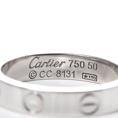 Cartier 18K White Gold 3.5mm LOVE Wedding Band Ring 50 5.25 4 of 4